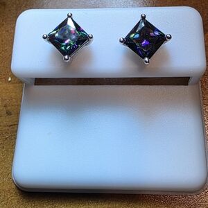 6mm Sterling Silver Mystic Topaz Earrings